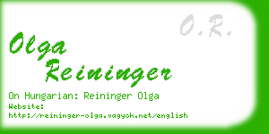 olga reininger business card